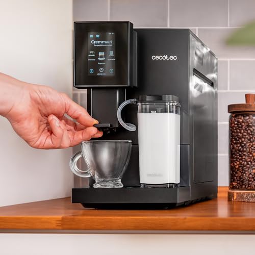 Cecotec Cafetera Superautomática Cremmaet Compactccino Connected White Rose. 19 Bares, Pantalla TFT y Wifi, Sistema Thermoblock, Tanque de Leche, Depósito de 150 G de Café, 5 Niveles de Molienda
