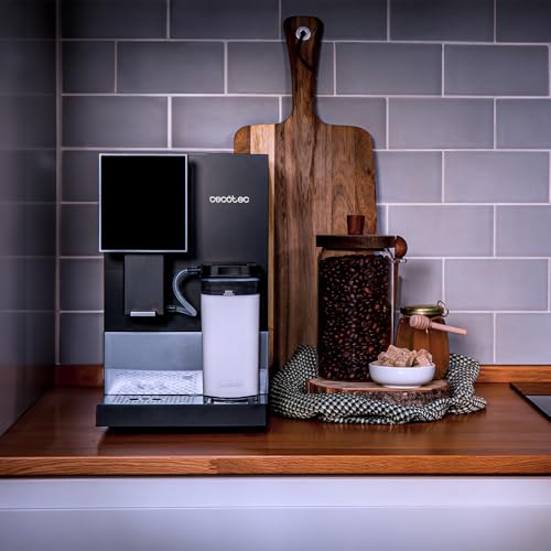 Cecotec Cafetera Superautomática Cremmaet Compactccino Connected White Rose. 19 Bares, Pantalla TFT y Wifi, Sistema Thermoblock, Tanque de Leche, Depósito de 150 G de Café, 5 Niveles de Molienda