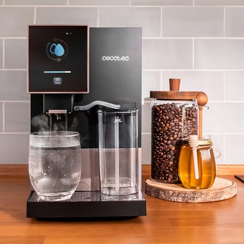 Cecotec Cafetera Superautomática Cremmaet Compactccino Connected White Rose. 19 Bares, Pantalla TFT y Wifi, Sistema Thermoblock, Tanque de Leche, Depósito de 150 G de Café, 5 Niveles de Molienda