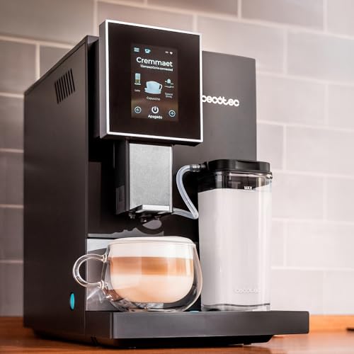 Cecotec Cafetera Superautomática Cremmaet Compactccino Connected White Rose. 19 Bares, Pantalla TFT y Wifi, Sistema Thermoblock, Tanque de Leche, Depósito de 150 G de Café, 5 Niveles de Molienda