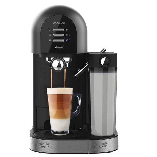 Cecotec Cafetera Semiautomática Power Instant-ccino 20 Chic Serie Nera. para café molido y en cápsulas, 20 Bares, Depósito de Leche 0.7ml, Depósito de Agua 1.7L, 1470W