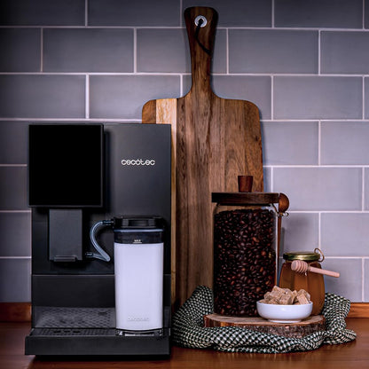 Cecotec Cafetera Superautomática Cremmaet Compactccino Connected White Rose. 19 Bares, Pantalla TFT y Wifi, Sistema Thermoblock, Tanque de Leche, Depósito de 150 G de Café, 5 Niveles de Molienda